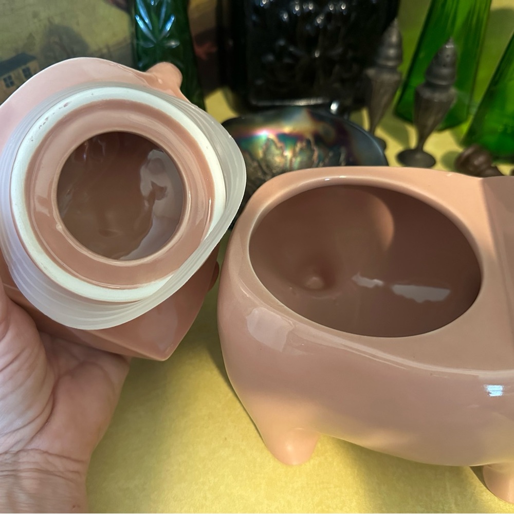 Rae Dunn Pink Ceramic Pig Container - Picture 5 of 8